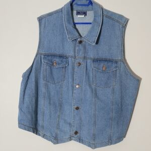 Susquehanna Trail Outfitters Vintage USA Denim Vest 2X Western Coastal Cowgirl